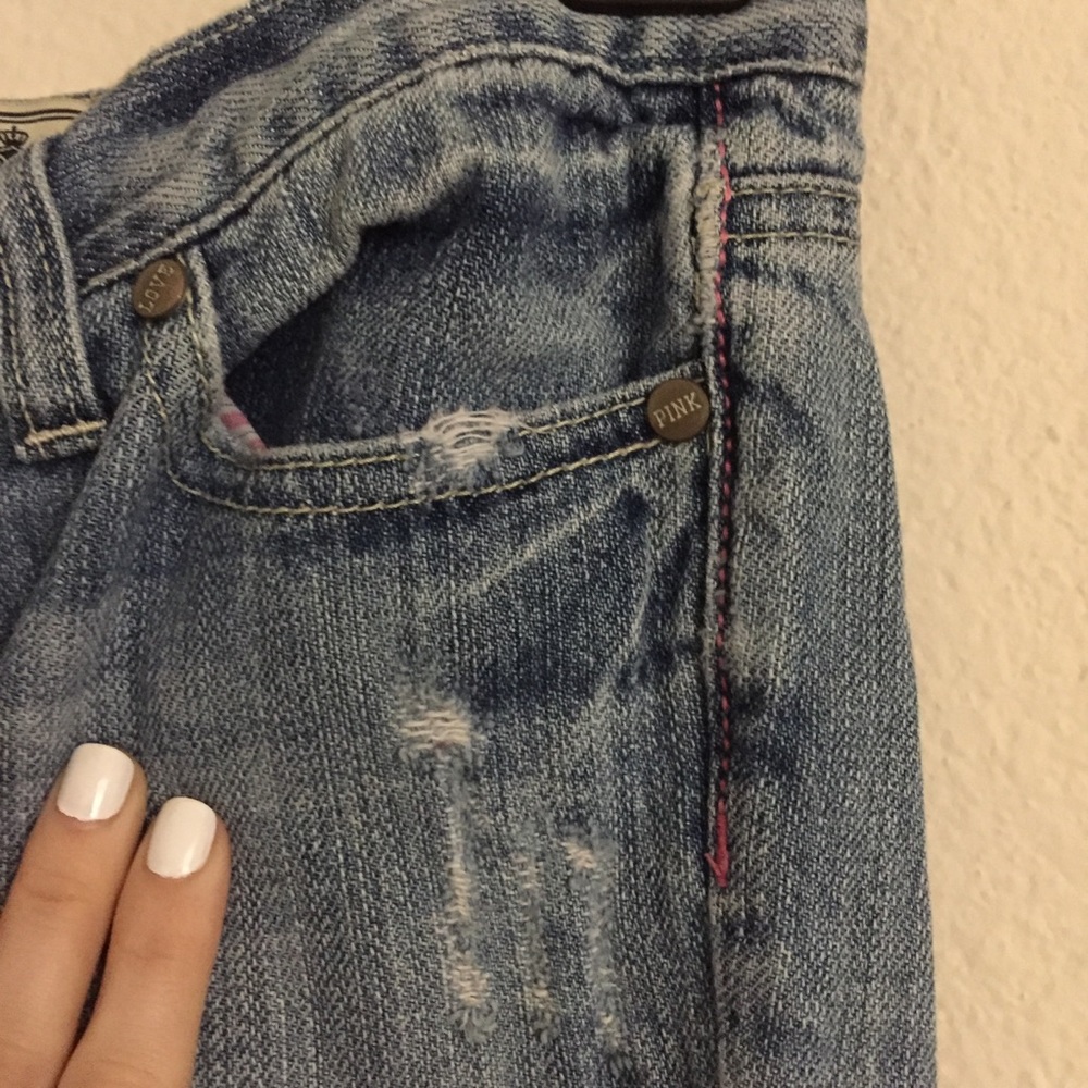 VS PINK distressed bootcut / flare jeans